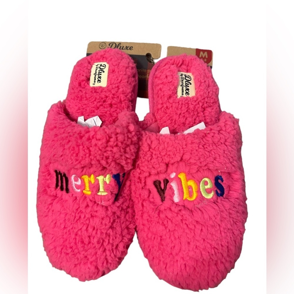 Dearfoams Memory Foam Slippers Womens Medium Pink New Size 8
